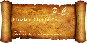 Piszter Ciprián névjegykártya